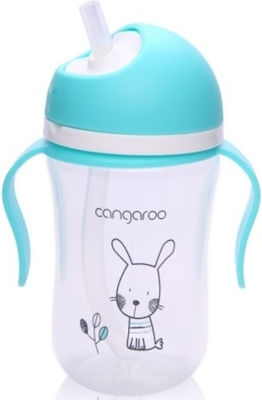 Cangaroo Boo Toddler Plastic Cup with Handles and Straw 300ml for 6m+ Blue