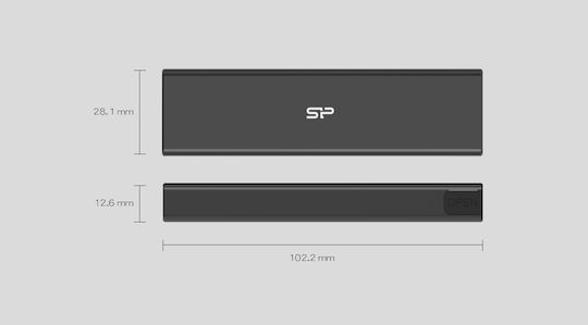 Silicon Power PD60 Enclosure Case for Hard Drive M.2 SATA III / PCI Express with Connection USB 3.2