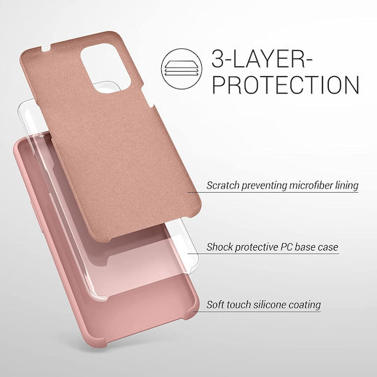 KWmobile Soft Flexible Rubber Back Cover Silicone Rose Tan (Oppo Find X3 Lite)