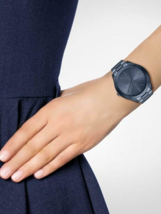Michael Kors Runway Damen Uhr mit Blau Metallarmband