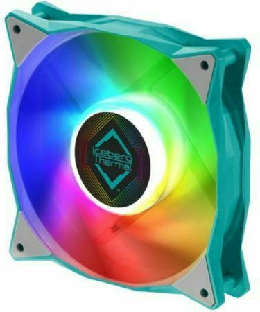 Iceberg Thermal IceGALE Case Fan 140mm (1600rpm / 96cfm) with ARGB Lighting and Connection 3-Pin / 4-Pin PWM Teal