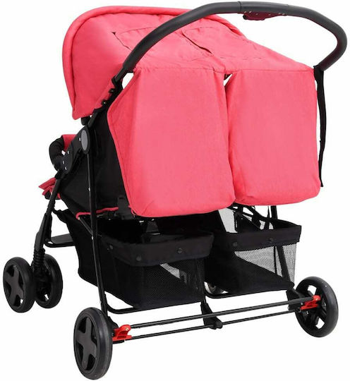 vidaXL Verstellbar Doppelter Kinderwagen Geeignet für Neugeborene Rot
