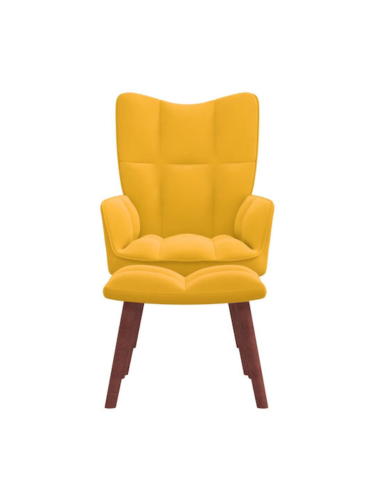 Armchair with Footstool Velvety Mustard 61.5x69x95.5cm