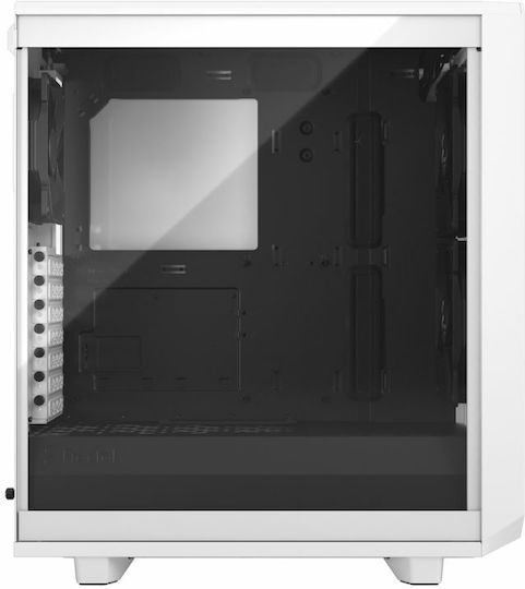 Fractal Design Meshify 2 Compact Clear Tempered Glass Gaming Midi Tower Κουτί Υπολογιστή με Πλαϊνό Παράθυρο Λευκό