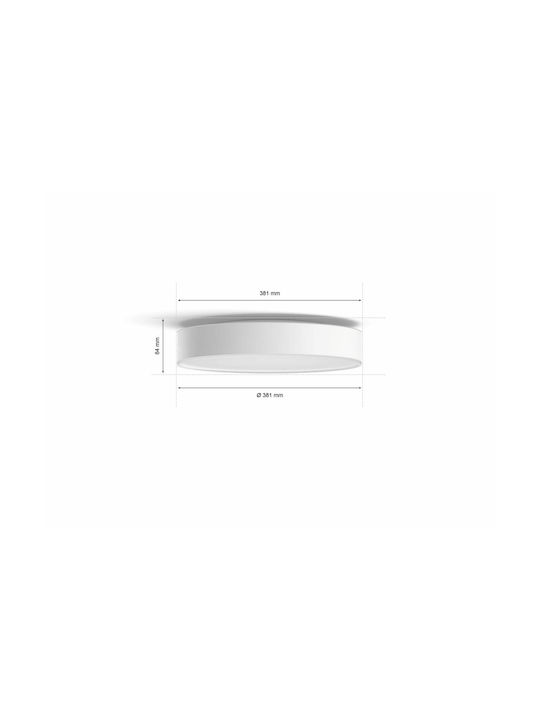 Philips Smart Deckenleuchte 38.1cm Weiß mit Integrierter LED und Fernbedienung