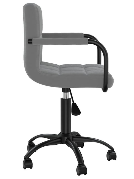 Scaun Pentru Vizitatori Cu Rotire Cu Brațe Și Roți Gri Închis 40x47x76cm