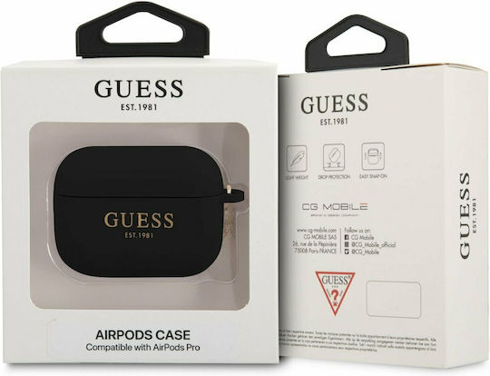 Guess Charm Case Silicone in Black color for Apple AirPods Pro