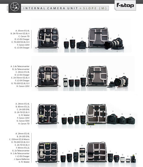 F-Stop ICU (Internal Camera Unit) - Slope Camera Bag Insert and Cube Τσάντα Χειρός Φωτογραφικής Μηχανής Medium Μαύρη
