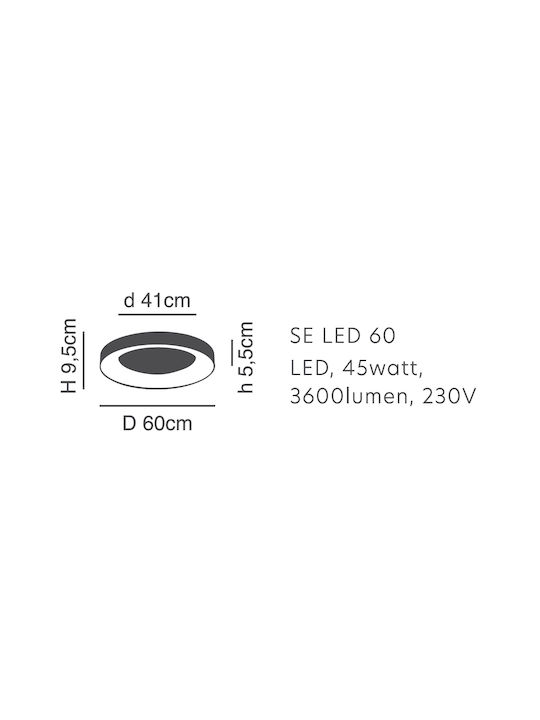 Home Lighting Amaya Πλαφονιέρα Οροφής 60εκ. Χάλκινη με Ενσωματωμένο LED