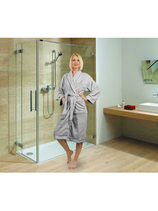 Flamingo Fresh Bathrobe with Collar Grey 450gr/m²