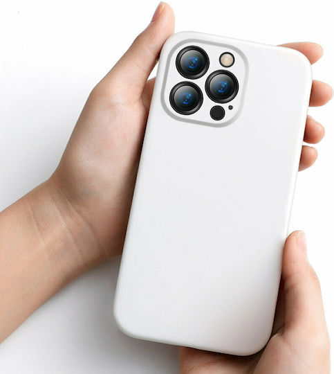 Baseus Liquid Gel Umschlag Rückseite Silikon Weiß (iPhone 13 Pro Max)