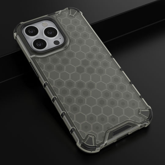Hurtel Honeycomb Armor Back Cover Σιλικόνης Μαύρο (iPhone 13 Pro)