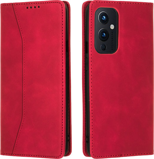 Bodycell PU Leather Wallet Δερματίνης Κόκκινο (OnePlus 9)
