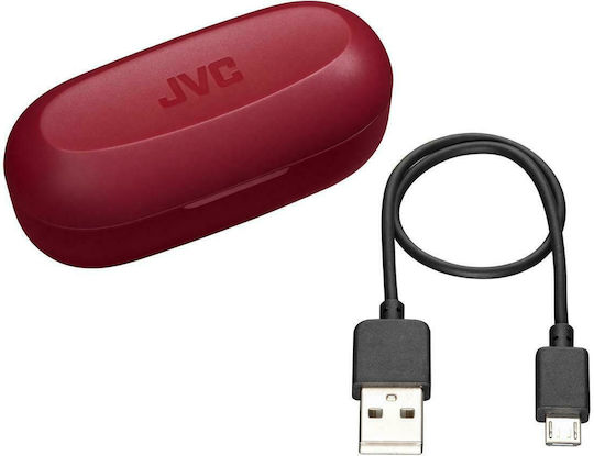 JVC HA-A8T In-ear Bluetooth Handsfree Ακουστικά με Αντοχή στον Ιδρώτα και Θήκη Φόρτισης Κόκκινα