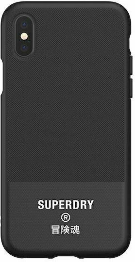 Superdry Molded Canvas Back Cover Silicone Fabric Black for iPhone X / XS