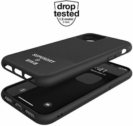 Superdry Molded Canvas Back Cover Silicon / Tesatura Negru (iPhone 11 Pro)