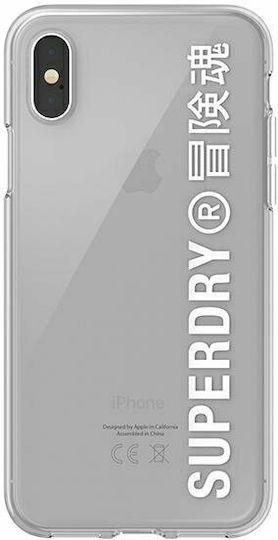 Superdry Snap Back Cover Σιλικόνης Διάφανο/Λευκό (iPhone X / Xs)