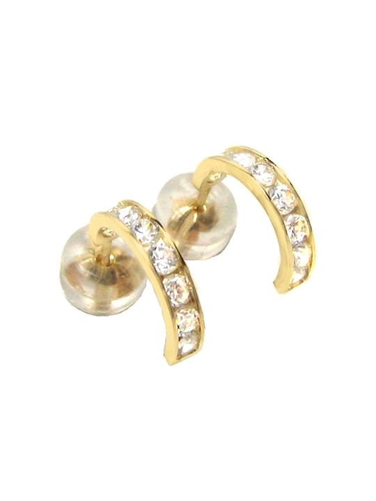 Earrings Hoops made of Gold 14K with Stones