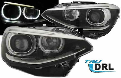 Depo Μπροστινά Φανάρια Angel Eyes Led για BMW Σειρά 1 F20 / F21 2011-2014 2τμχ