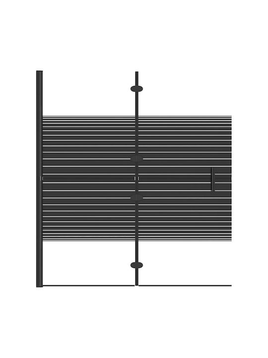 vidaXL Shower Screen Bathtub with Foldable Door 120x140cm Black