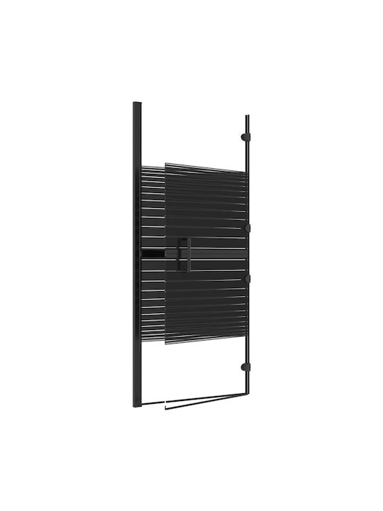 vidaXL Shower Screen Bathtub with Foldable Door 120x140cm Black