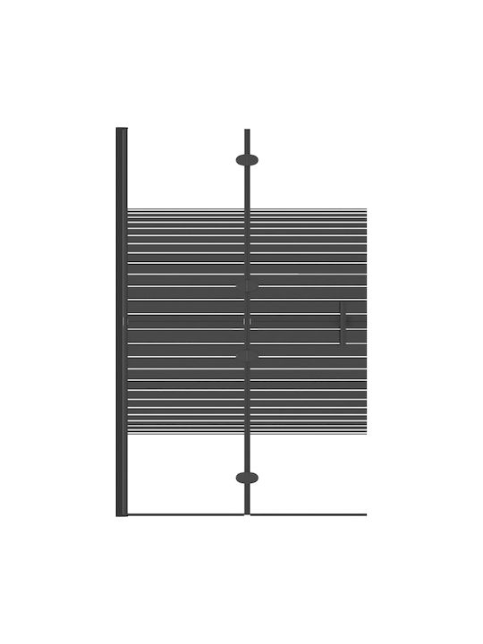 vidaXL Shower Screen Bathtub with Foldable Door 80x140cm Black