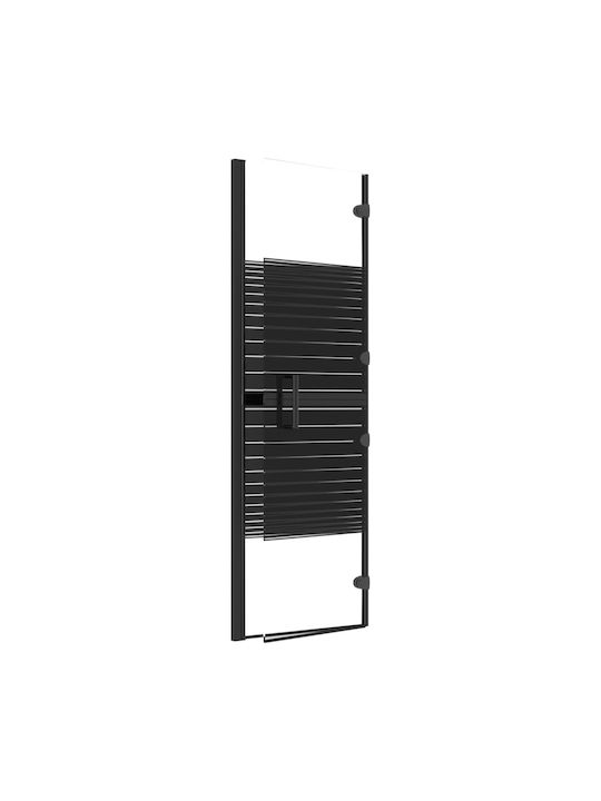 vidaXL Shower Screen Bathtub with Foldable Door 80x140cm Black