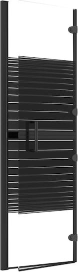 vidaXL Duschwand Badewanne mit Zusammenklappbar Tür 80x140cm Schwarz