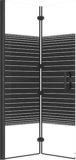 vidaXL Duschwand Badewanne mit Zusammenklappbar Tür 80x140cm Schwarz