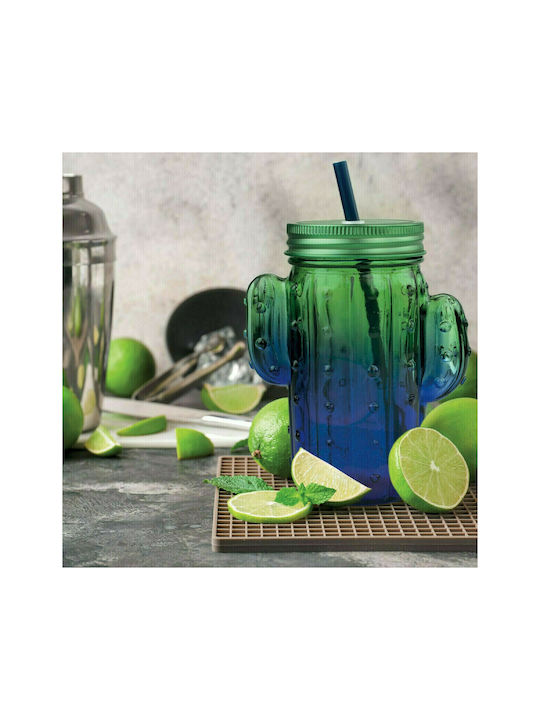 Legami Milano Cheers Glas Wasser aus Glas mit Strohhalm