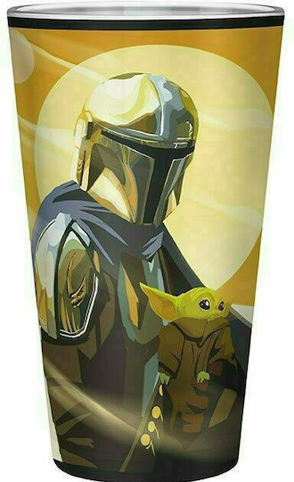 Abysse Wars Mandalorian Ποτήρι Νερού από Γυαλί σε Μπεζ Χρώμα 400ml