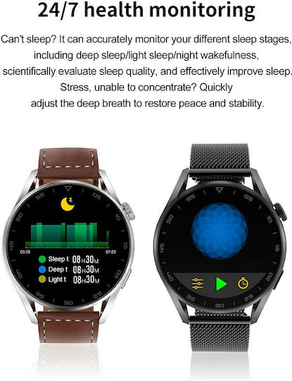 NO.1 DT3 Pro Smartwatch με Παλμογράφο (Μαύρο)