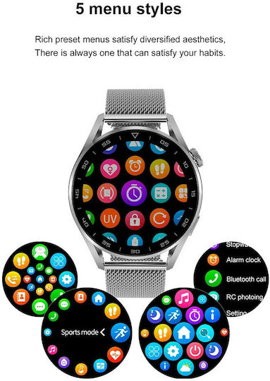 NO.1 DT3 Pro Smartwatch με Παλμογράφο (Μαύρο)