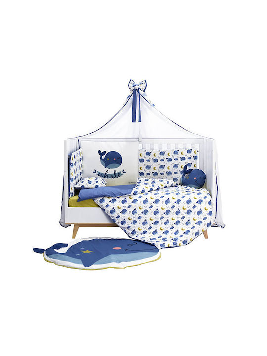 Bebe Stars Whale Kids Rug Cotton Blue 94x130cm