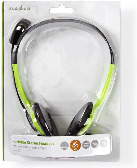 Nedis On Ear Multimedia Headphone with Microphone 3.5mm Jack CHST100GN