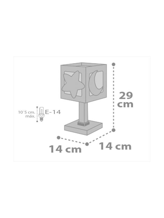 Ango Kinder Nachttischlampe Moonlight Gray 15x15x30εκ. Grau