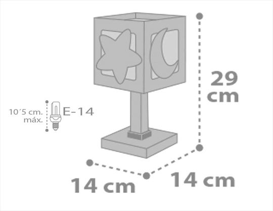 Ango Kinder Nachttischlampe Moonlight Gray 15x15x30εκ. Grau