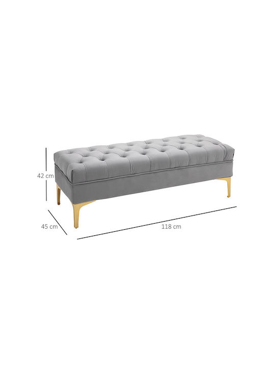 Wooden Gray Bench Stool 118x45x42cm