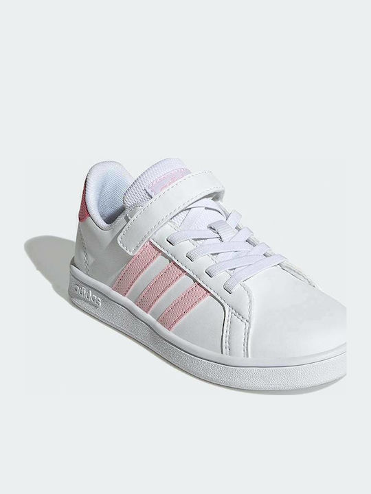 Grand Court Παιδικά Sneakers με Σκρατς Λευκά