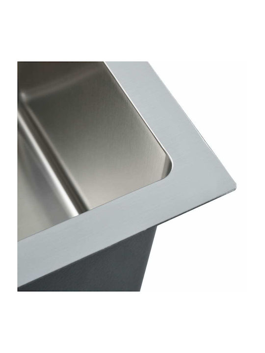 vidaXL Drop-In Мивка Десен Inox Сатен Ш71.5xД44см Сребрист