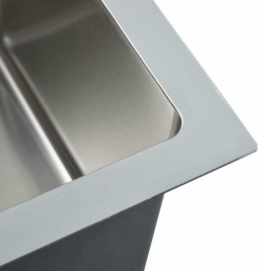 vidaXL Ένθετος Νεροχύτης Δεξιός Inox Σατινέ Μ71.5xΠ44cm Ασημί