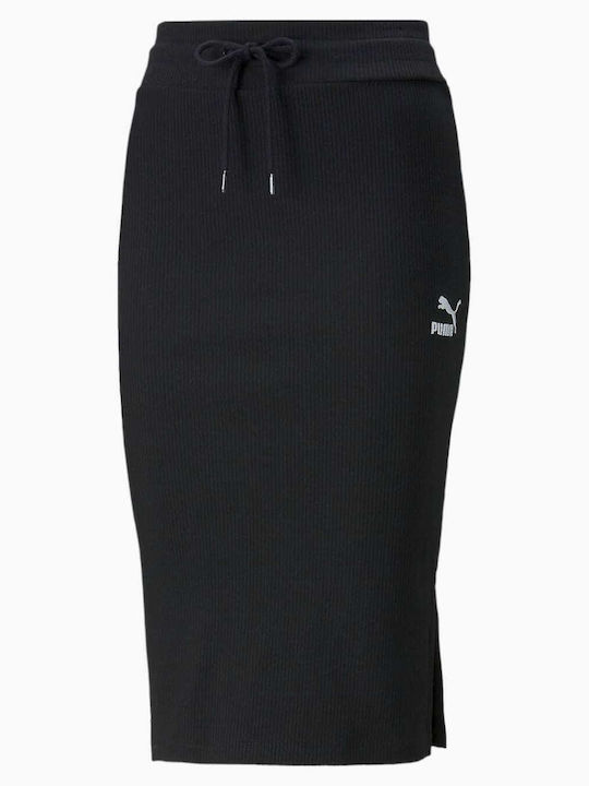 Classics Hoch tailliert Midi Rock Schwarz