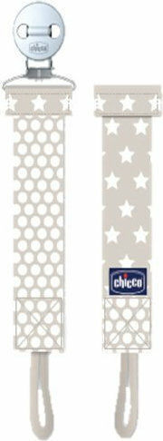 Chicco Pacifier Ribbon Fashion Cream Made of Beige Fabric