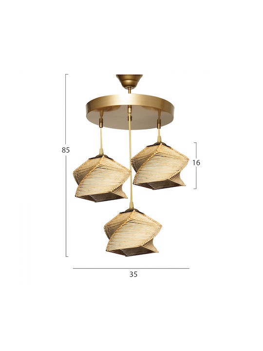 HomeMarkt Pendant Light Beige Boho with Socket E27 35cm