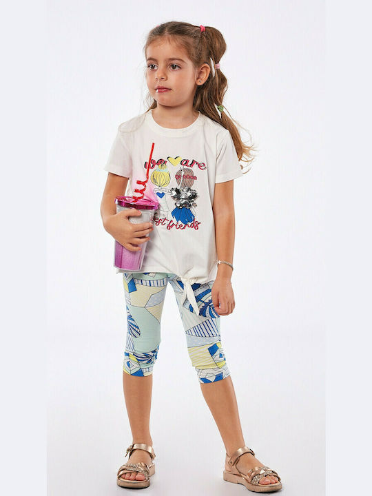 Εβίτα Kids Set with Leggings Summer 2pcs Ecru