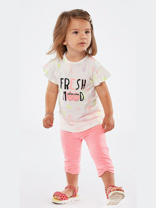 Εβίτα Kids Set with Leggings Summer 2pcs Ecru