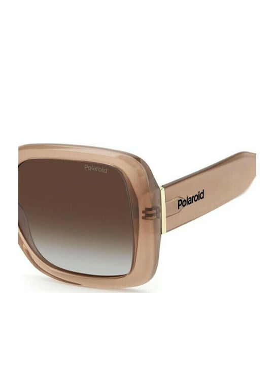 Polaroid Women's Sunglasses with Beige Plastic Frame and Brown Gradient Polarized Lens PLD6168/S 10A/LA