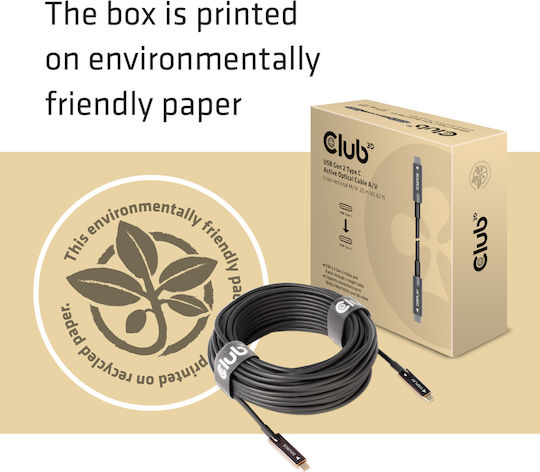 Club3D USB 3.2 Video Cable USB-C male - USB-C Μαύρο 20m CAC-1589
