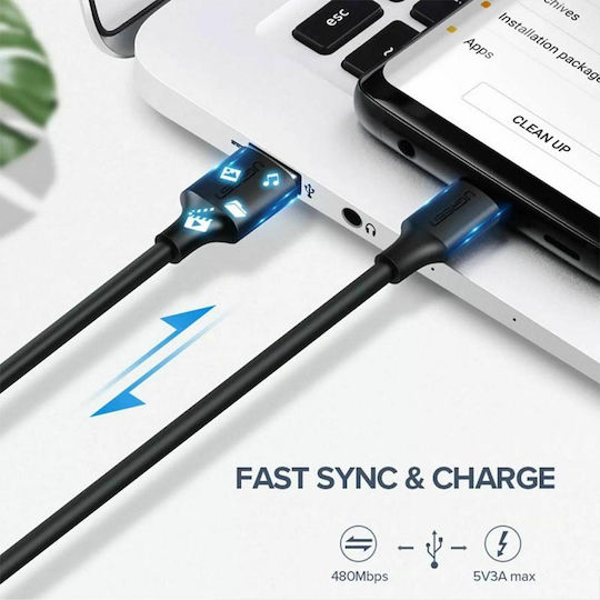 Ugreen US287 USB 2.0 Cable USB-C male - USB-A Λευκό 2m 60123