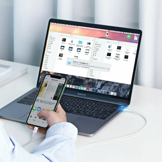 Ugreen US171 Редовна USB-C към Lightning кабел 36W Бял 0.5м (60747)